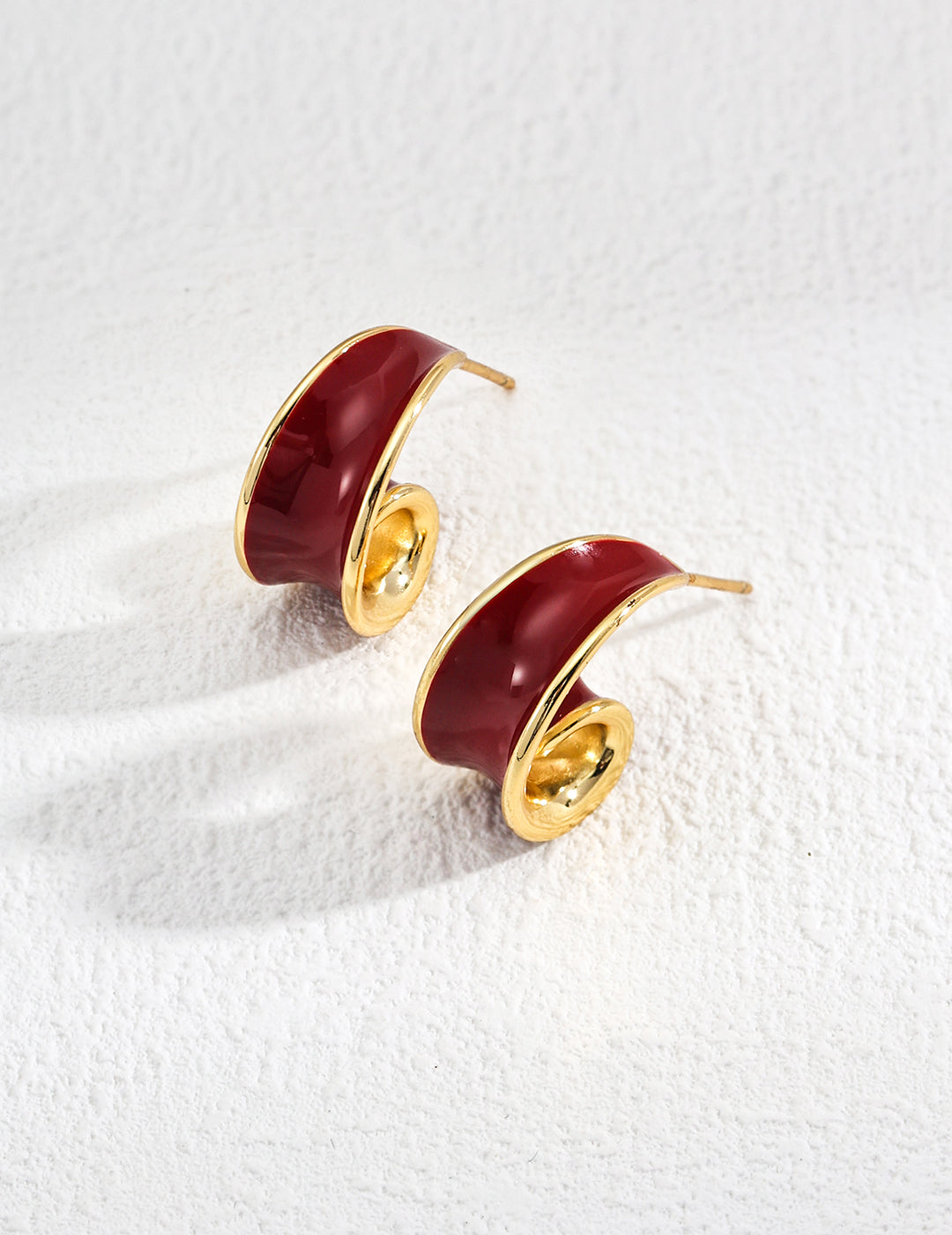 Crimson Love Enamel Earrings | Vibrant Red Daily Wear