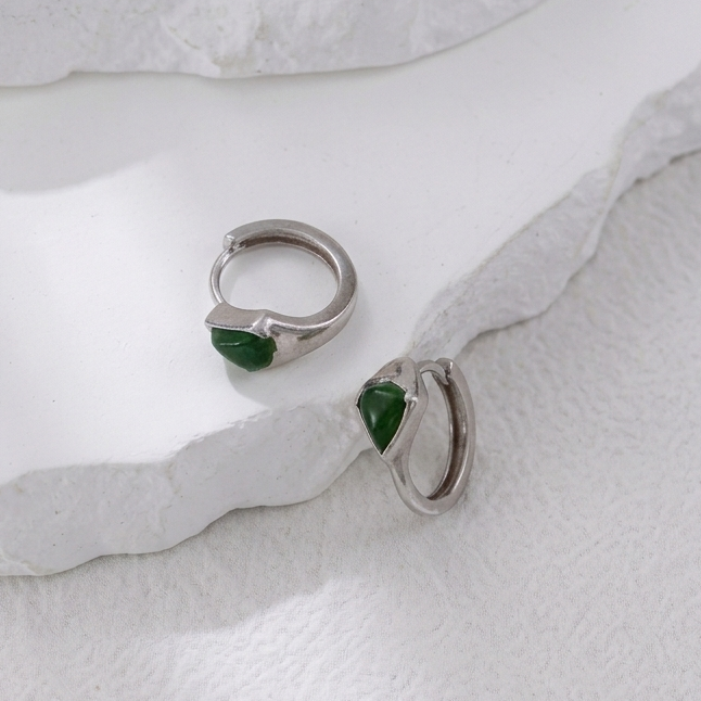 Sterling Silver Hotan Jade Jewelry Set – view 8