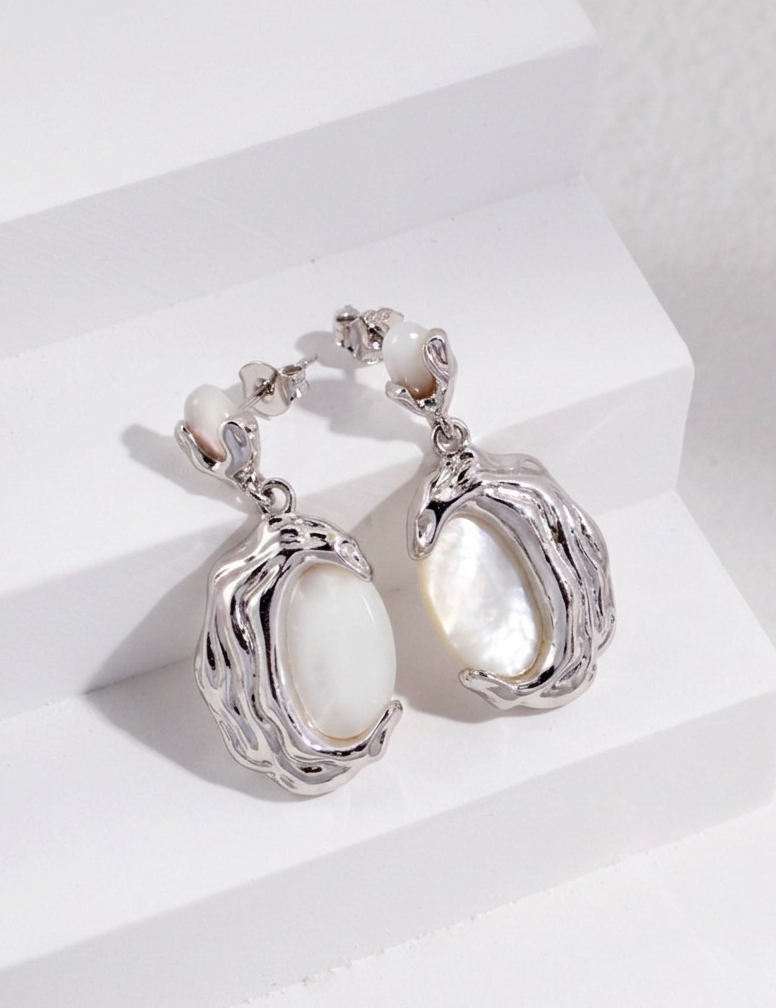 The Molten Heirloom Collection | Textured Sterling Silver & Mother of Pearl Set