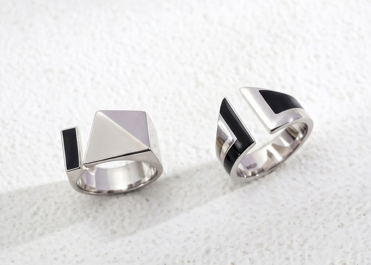 Sterling Silver Smooth Glaze Ring and Earring Set – view 6