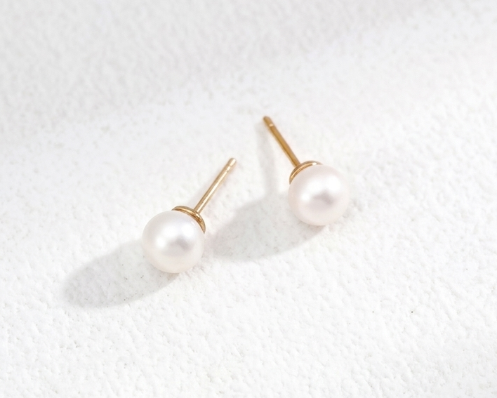 Timeless 10mm Round Pearl Earrings | Sterling Silver Daily Luxury – view 6