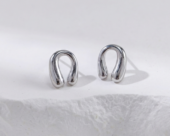 Sterling Silver Twisted Minimalist Necklace & Earrings Set – view 11