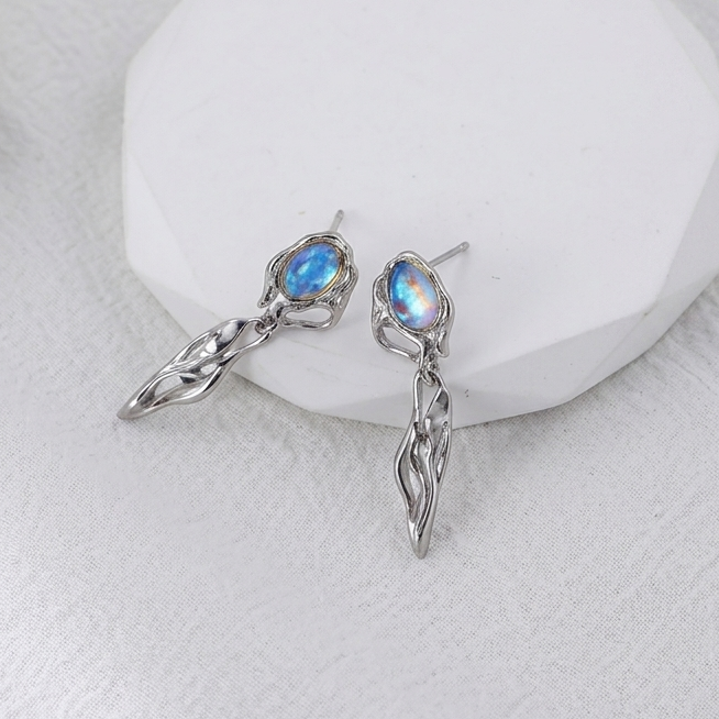 Sterling Silver Moonstone Bracelet and Earring Set(Synthetic Moonstone) – view 10