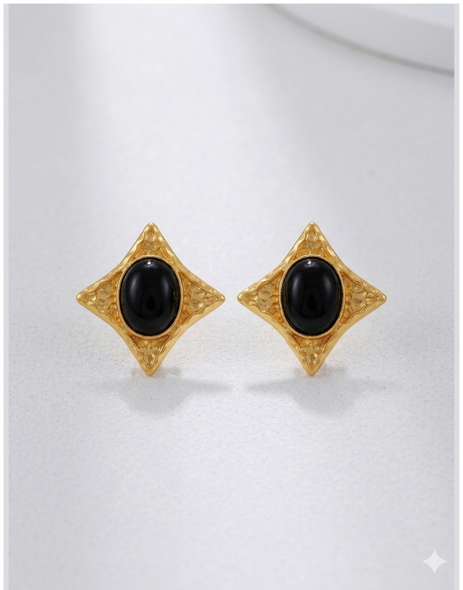 Sterling Silver Vintage Gold Black Spinel & Pearl Earrings and Necklace Set – view 12