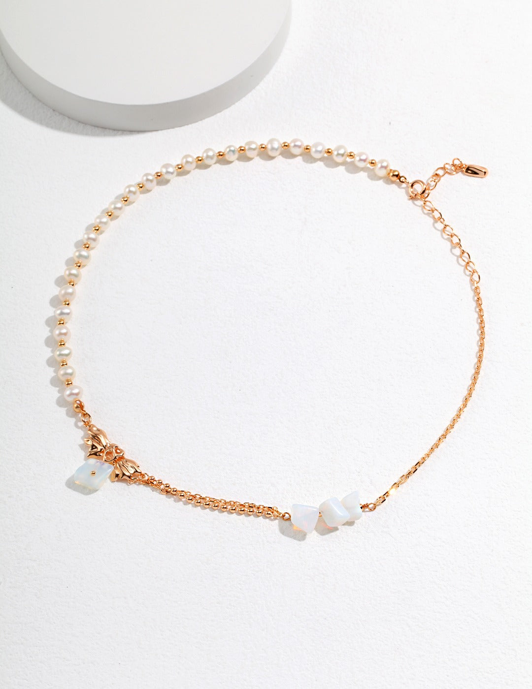 Irregular Pleated Series Sterling Silver Pearl Necklace and Earrings Set