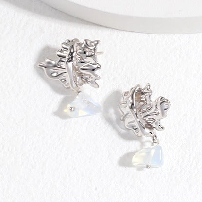 Irregular Pleated Series Sterling Silver Pearl Necklace and Earrings Set – view 7