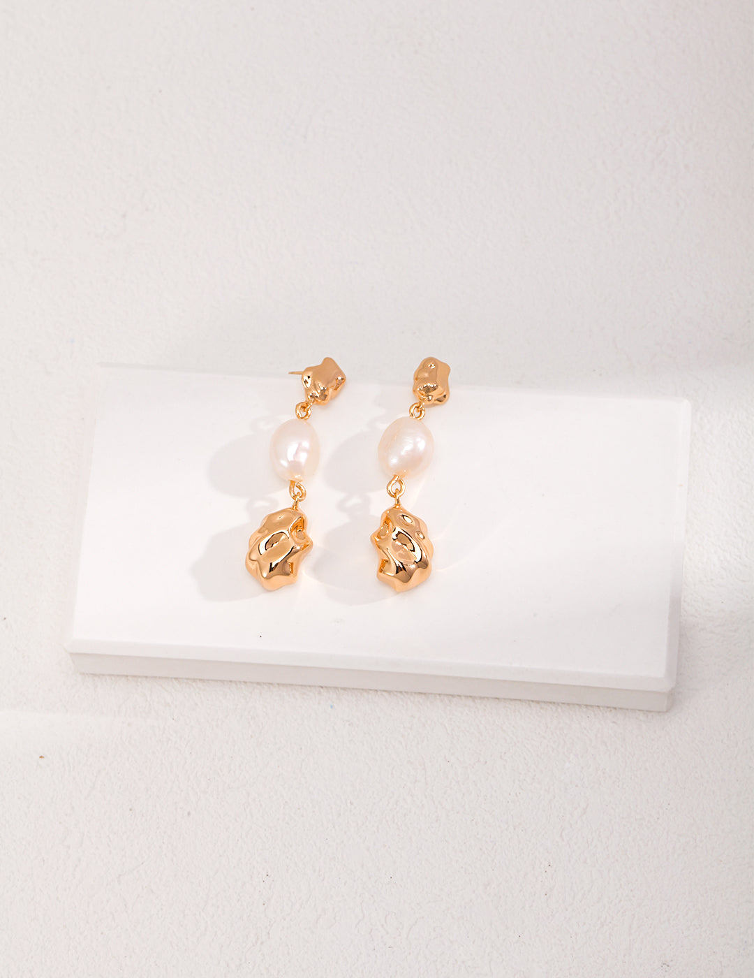 Natural Baroque Pearl Earrings | Hand-Carved Sterling Silver Artistry