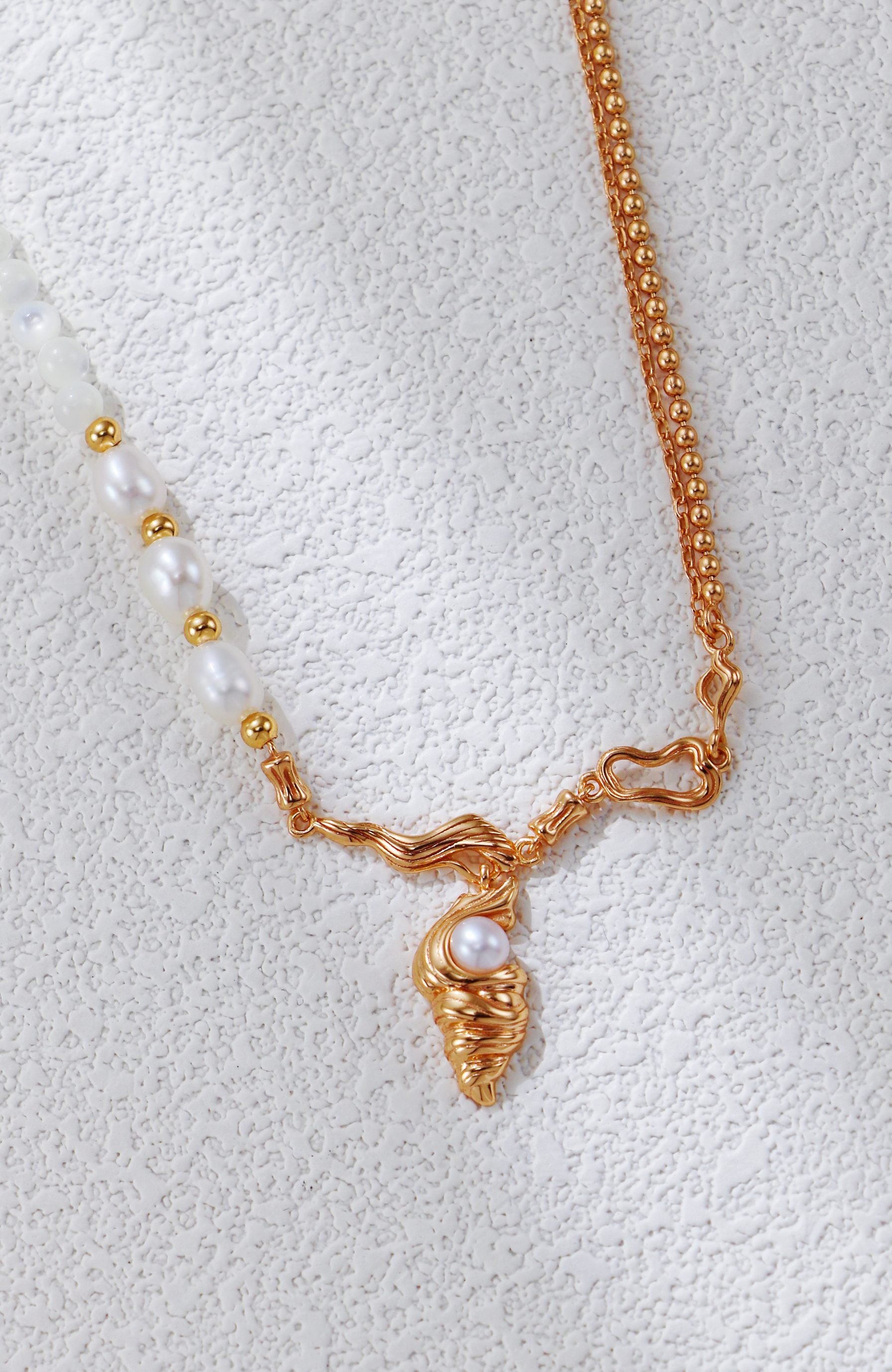 S925 Silver Conch Pearl Necklace