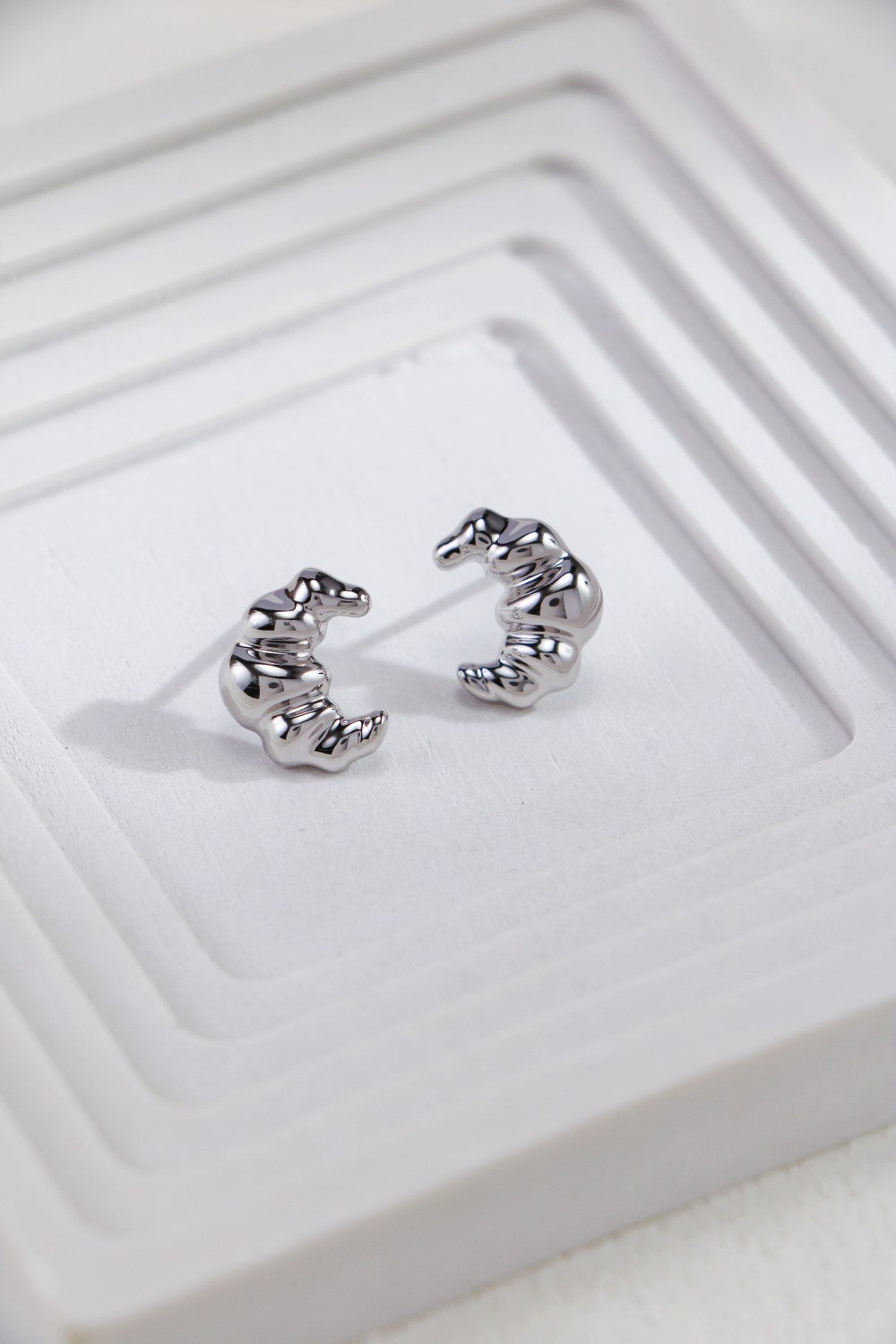 S925 Silver Croissant Necklace & Earrings Set