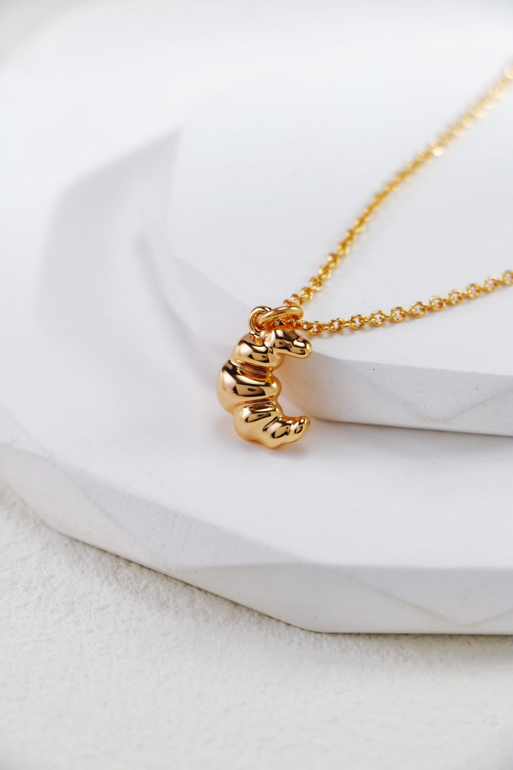 S925 Silver Croissant Necklace & Earrings Set