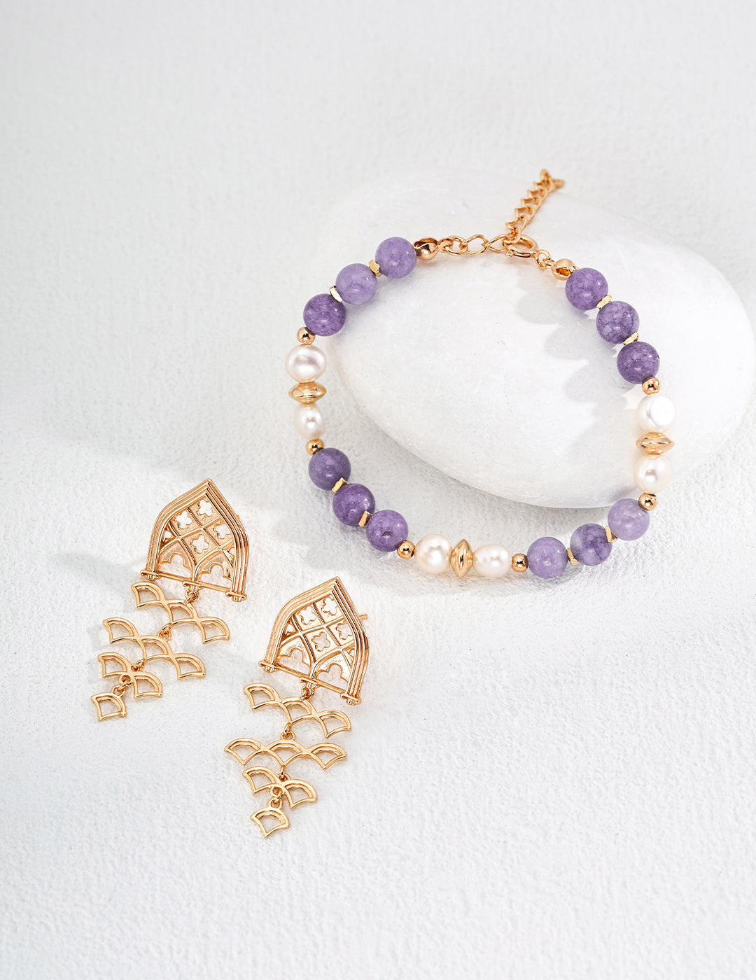 S925 Silver Minimalist Natural Pearl & Kunzite Bracelet