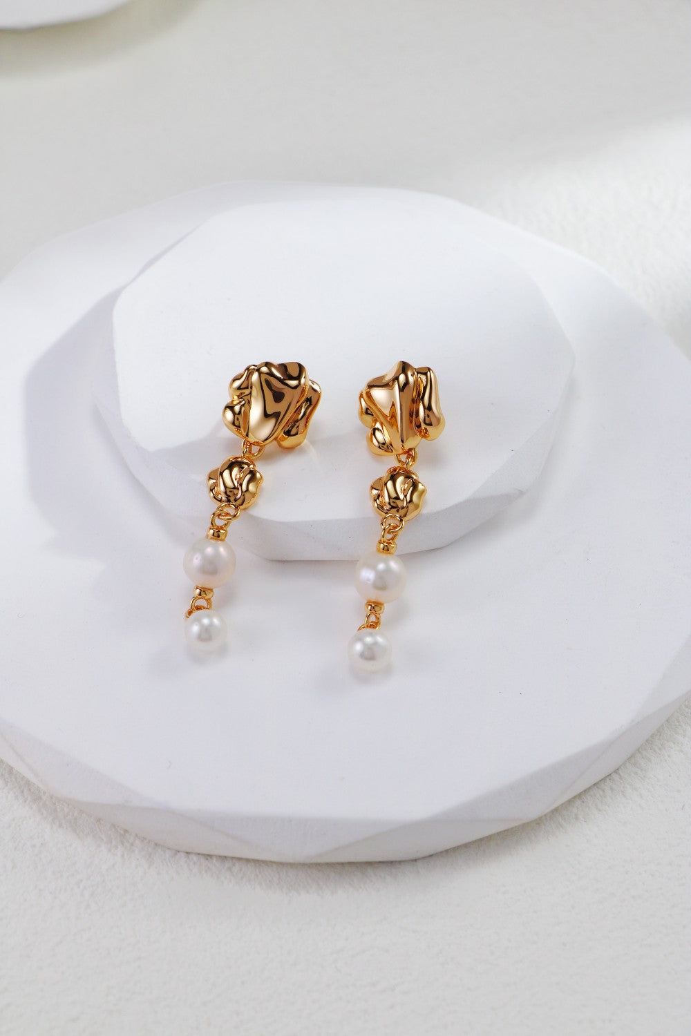 S925 Silver Molten Gold Pearl Collection Jewelry Set