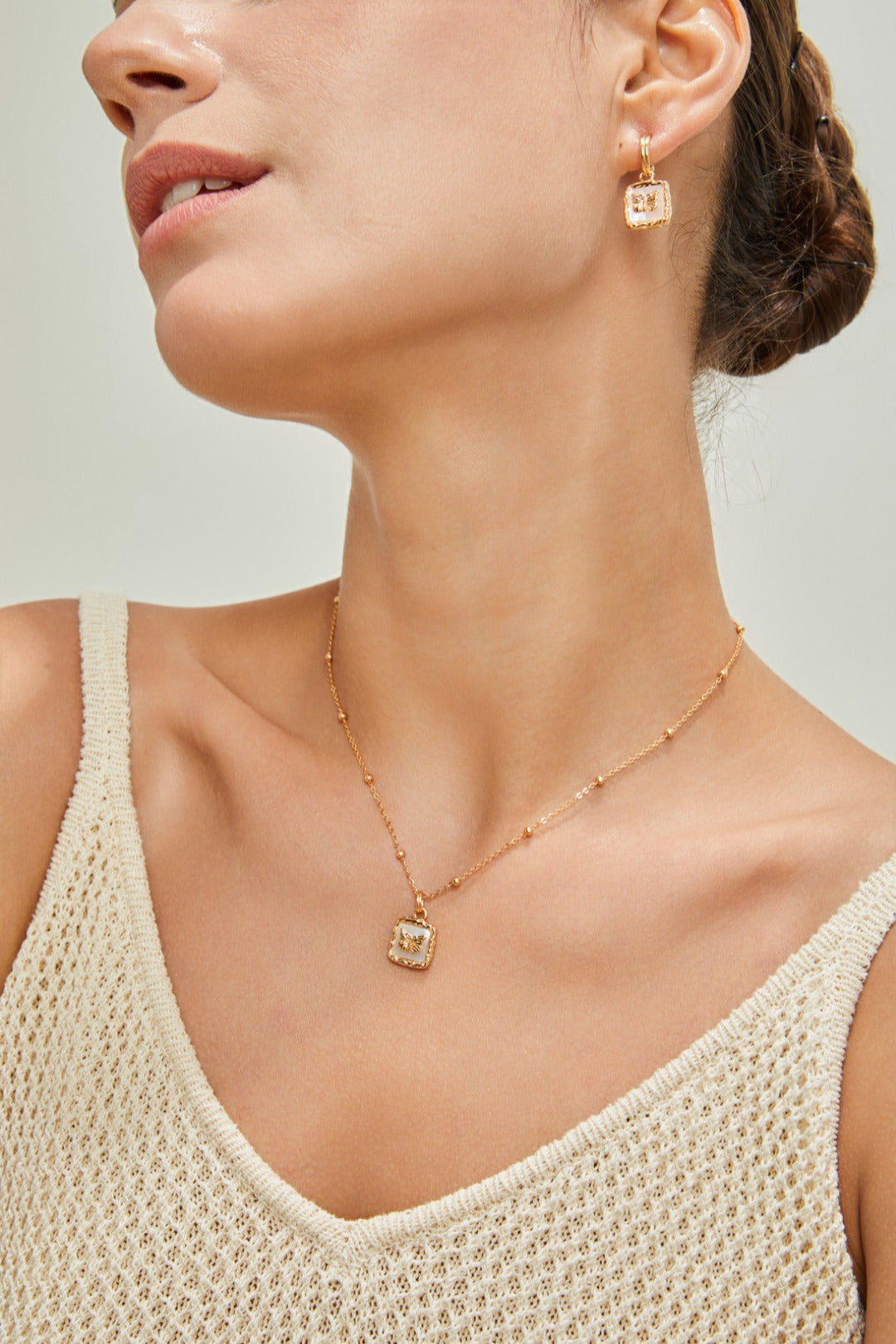 S925 Silver Molten Gold Pearl Collection Earrings and Necklace Set