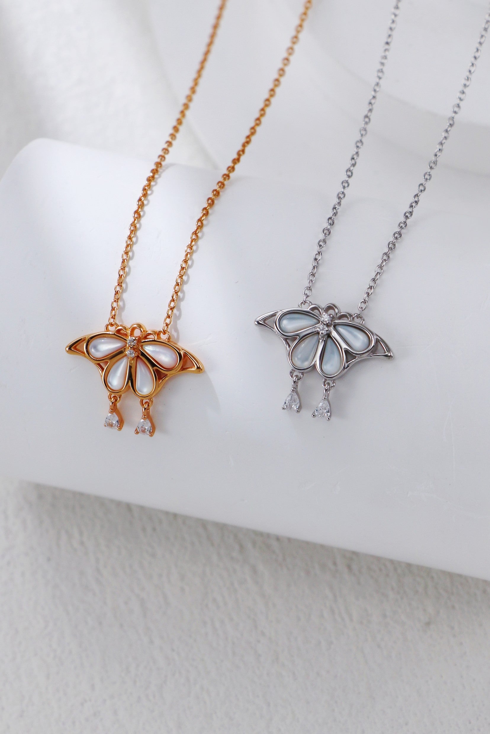 S925 Silver Mother-of-Pearl Butterfly Necklace