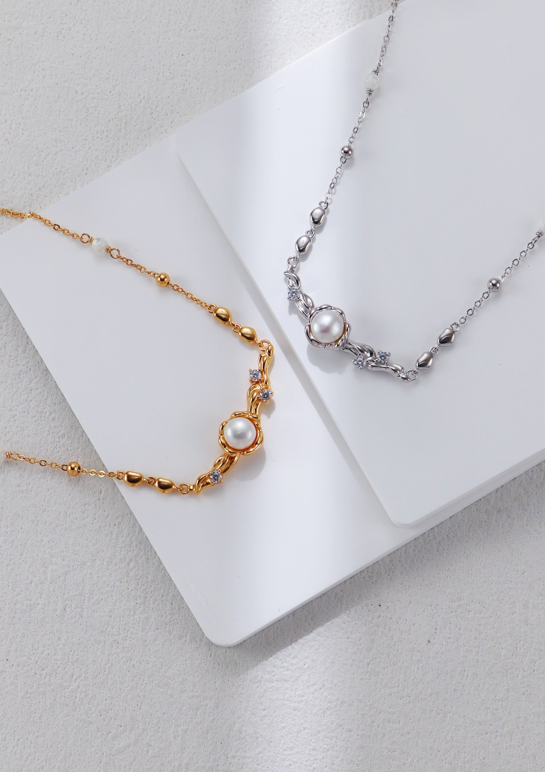 S925 Silver Pearl Zircon Necklace