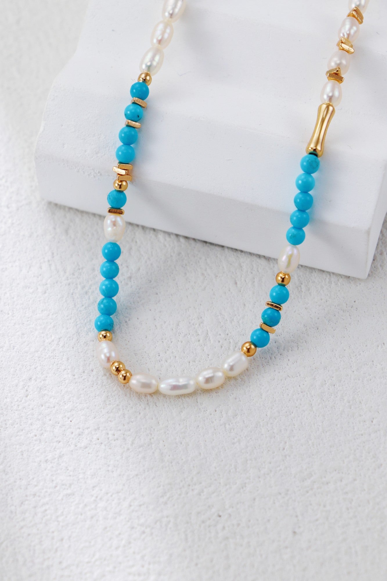 S925 Silver Turquoise & Pearl Necklace
