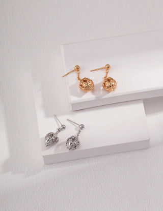 Sterling Silver Minimal Earrings and Necklace Set - Floral Cluster Collection