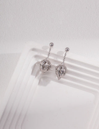 Sterling Silver Minimal Earrings and Necklace Set - Floral Cluster Collection