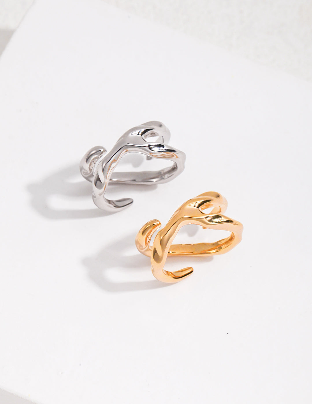 Sterling Silver Natural Style Stream Ring