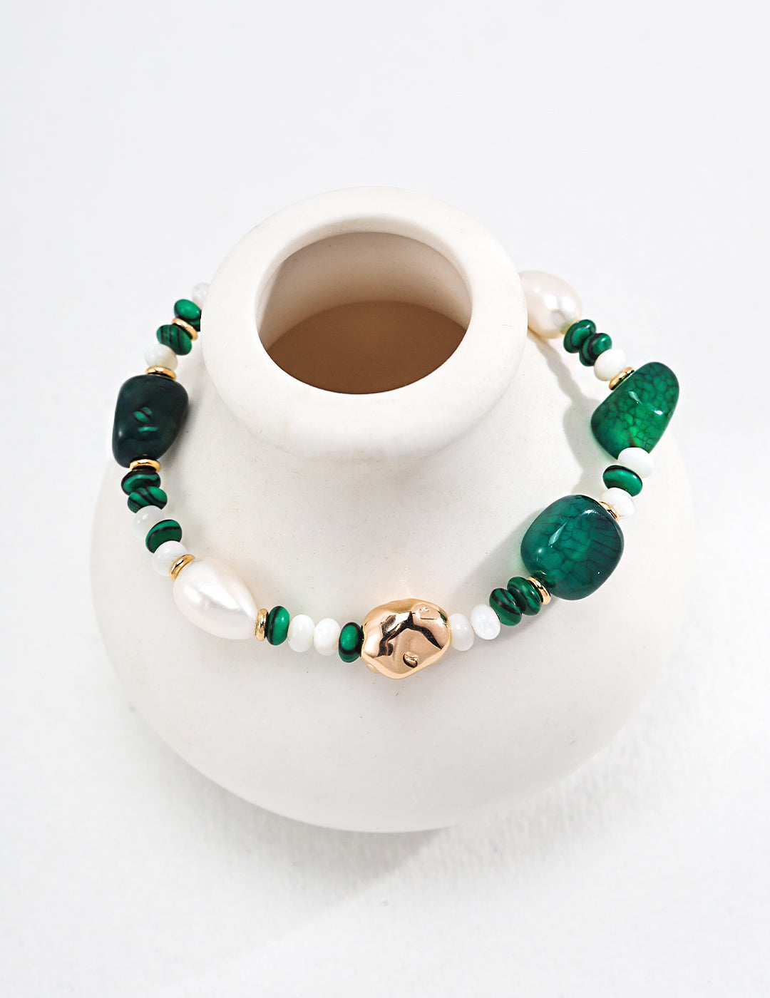 Sterling Silver Pearl & Agate Bracelet and Necklace Set