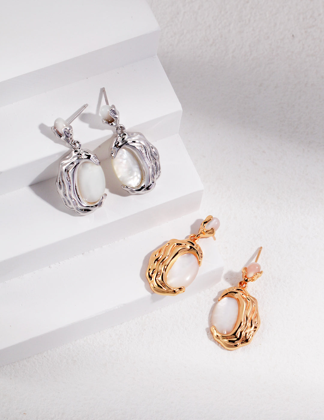 The Molten Heirloom Collection | Textured Sterling Silver & Mother of Pearl Set