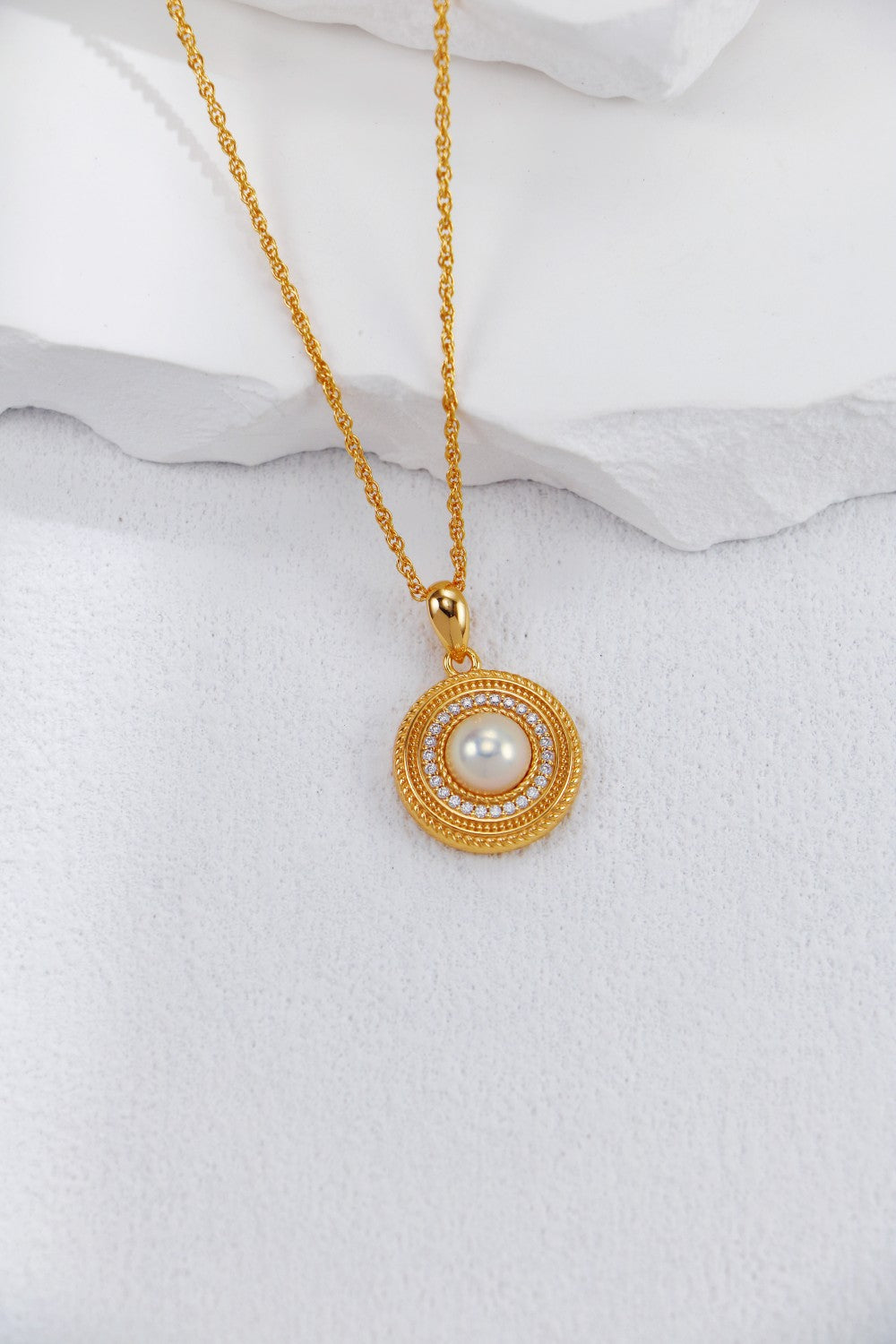 S925 Silver Zircon & Pearl Necklace