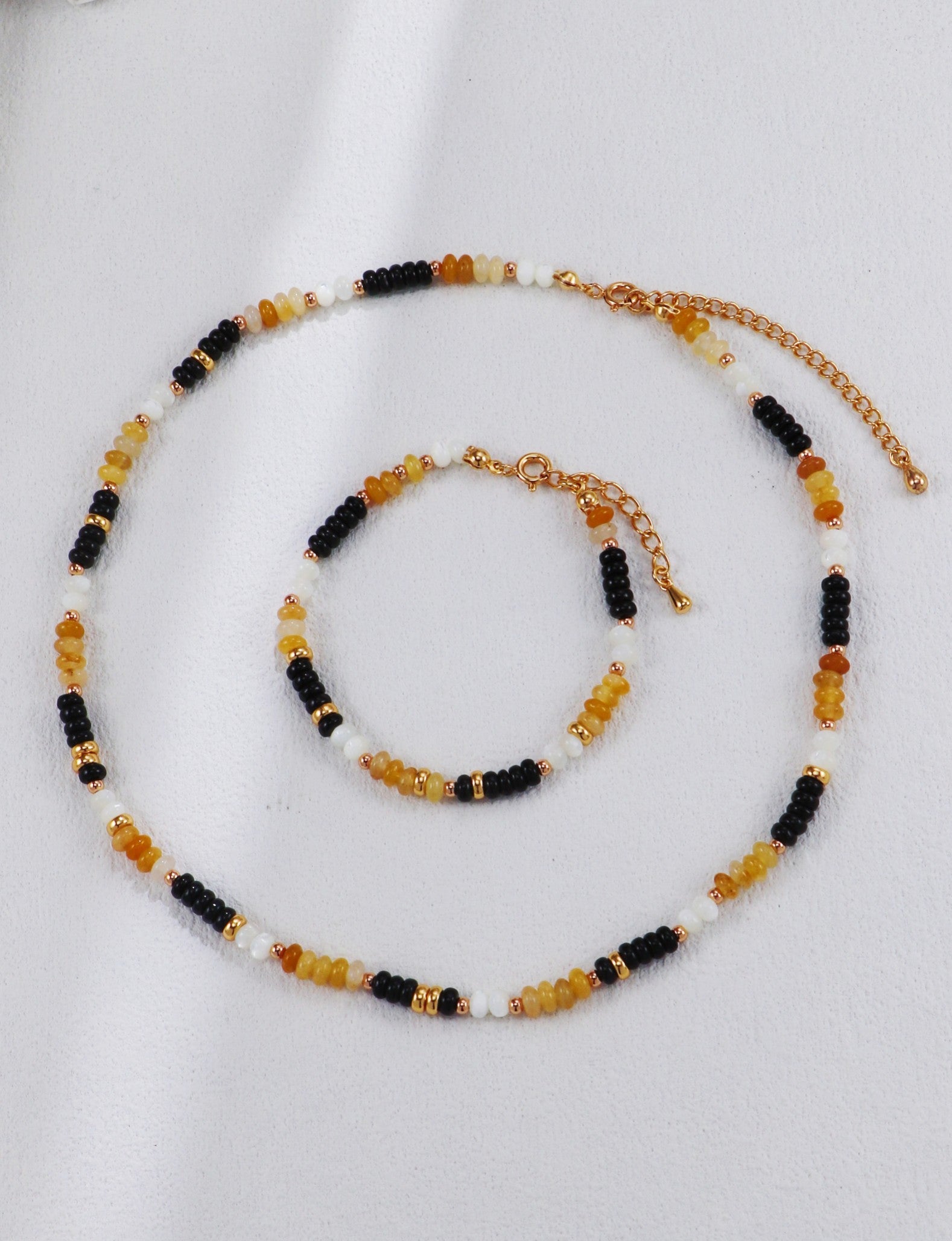 S925 Silver Colorful Stone Necklace & Bracelet Set