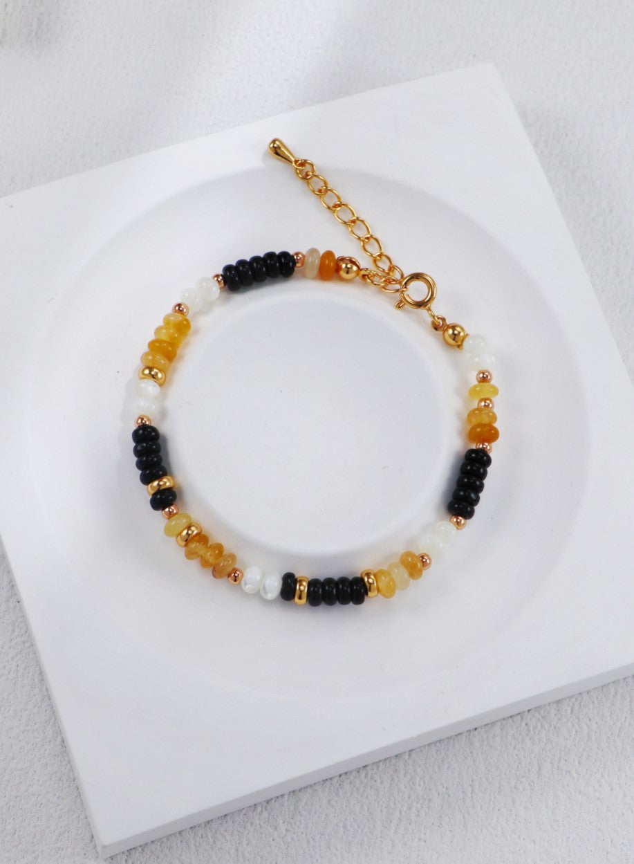 S925 Silver Colorful Stone Necklace & Bracelet Set