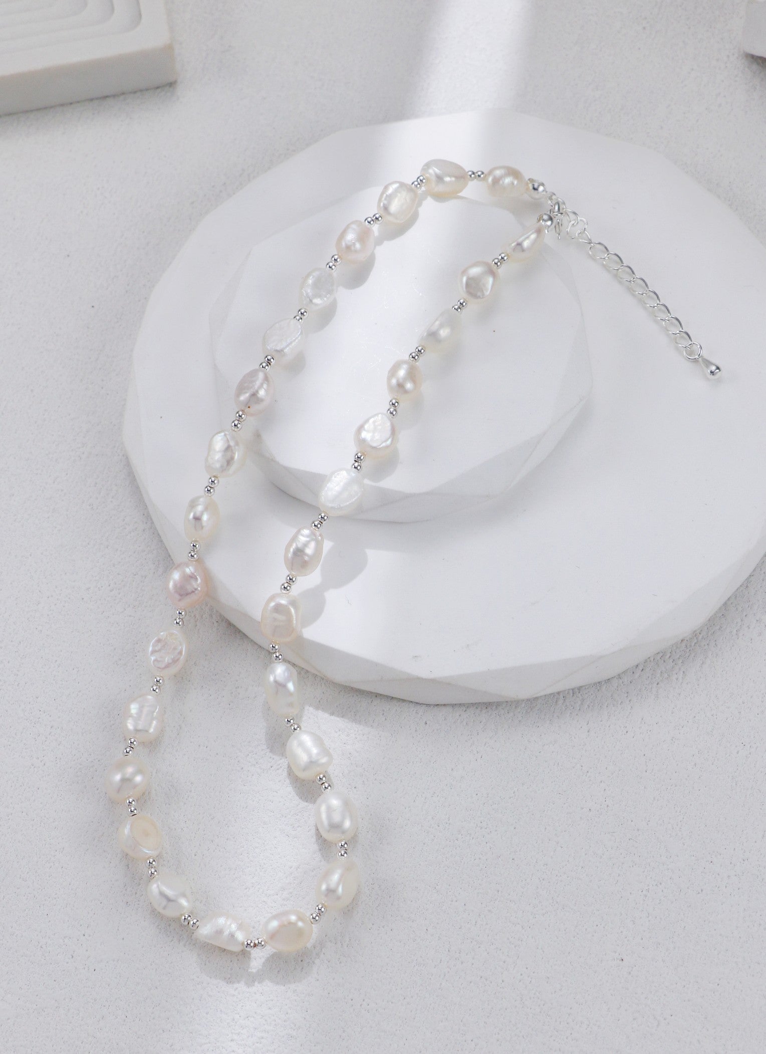 S925 Silver Natural Finish Pearl Necklace