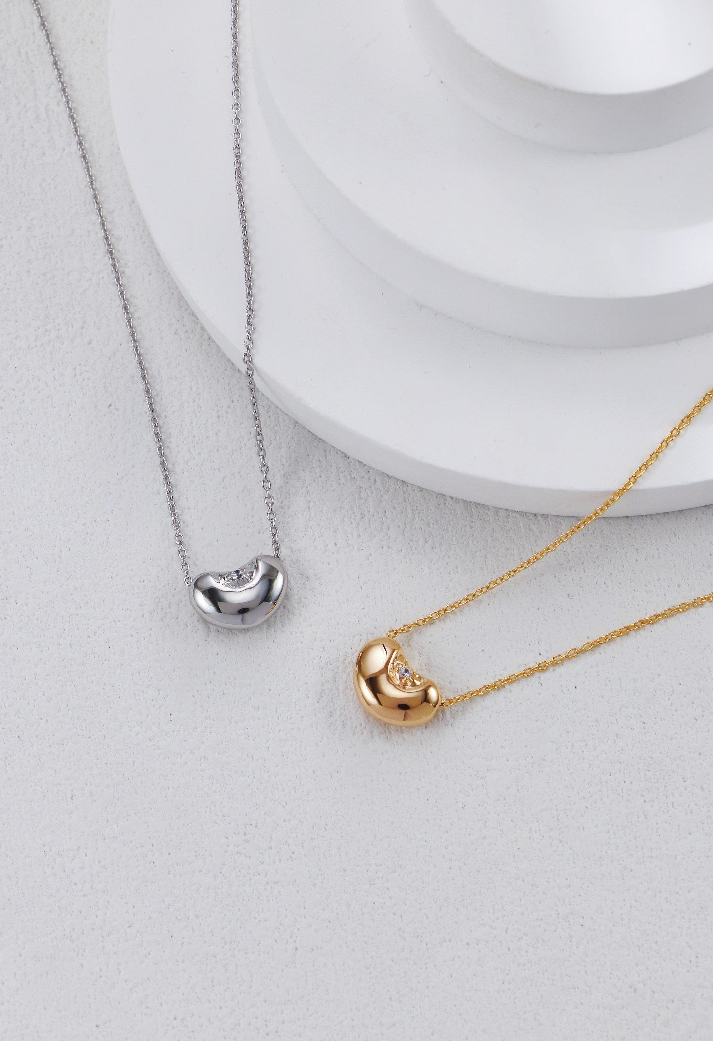 S925 Silver Love Bean Zircon Jewelry Set