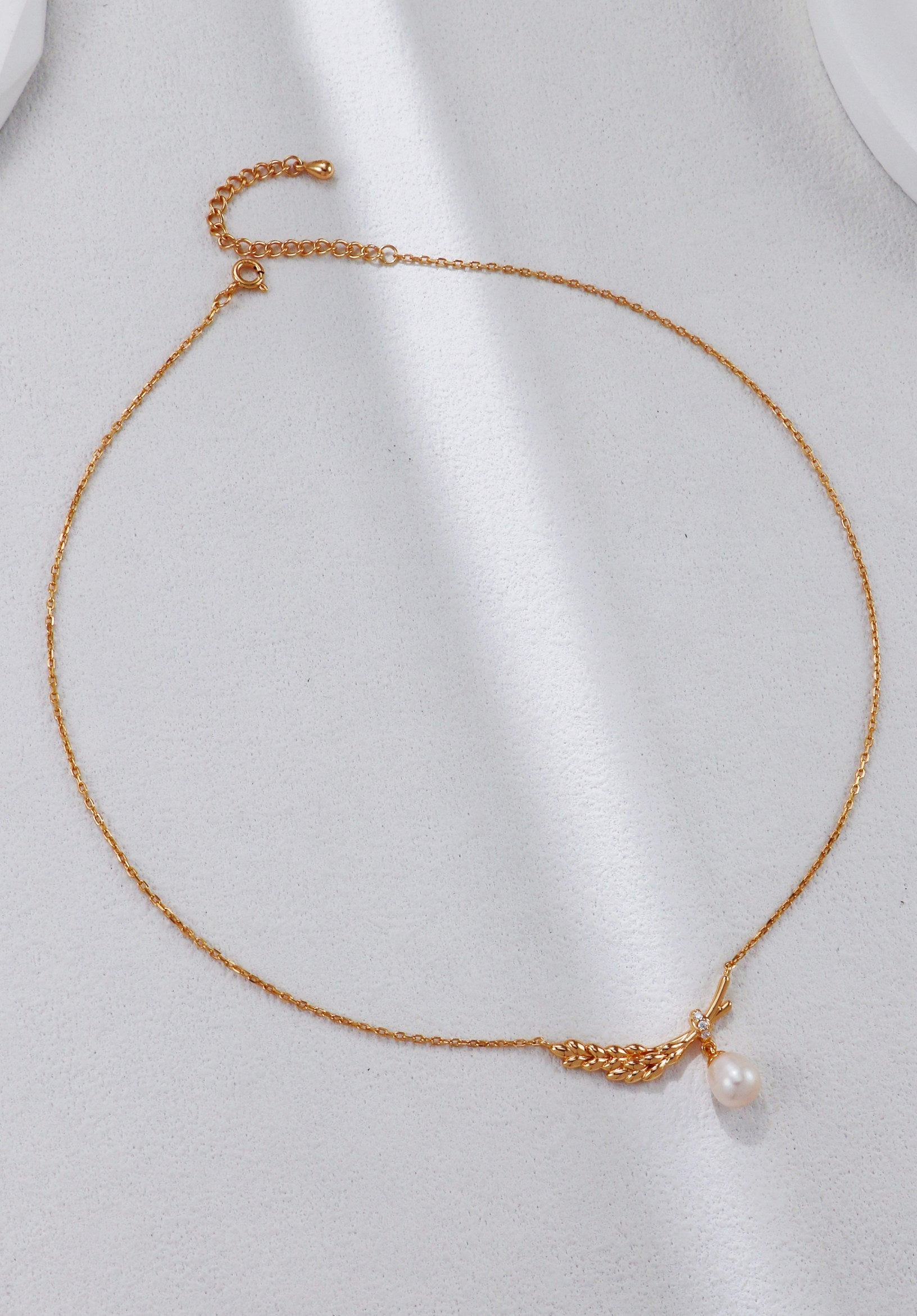 S925 Silver Wheat Ear Pearl Necklace
