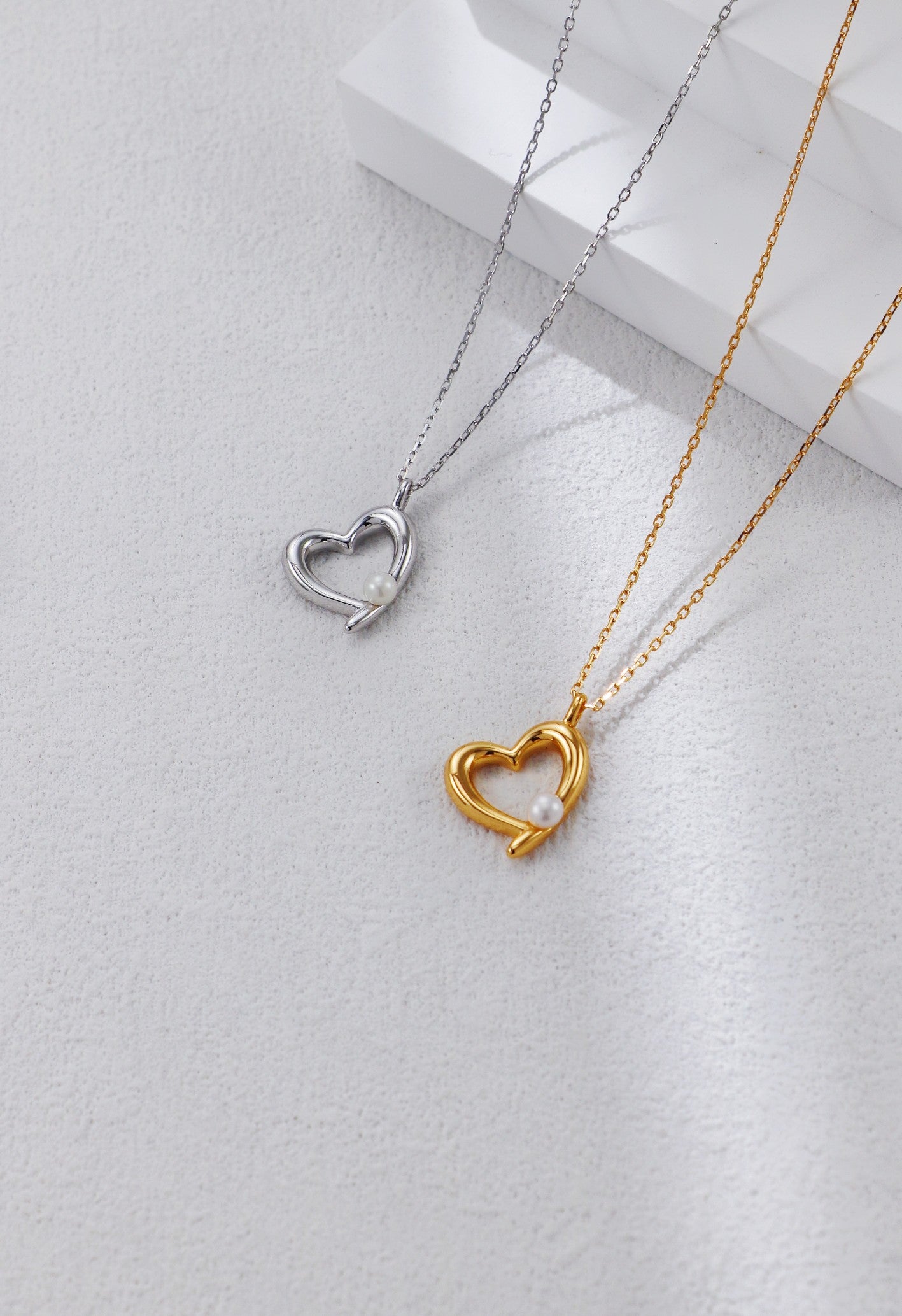 S925 Silver Heart & Pearl Necklace