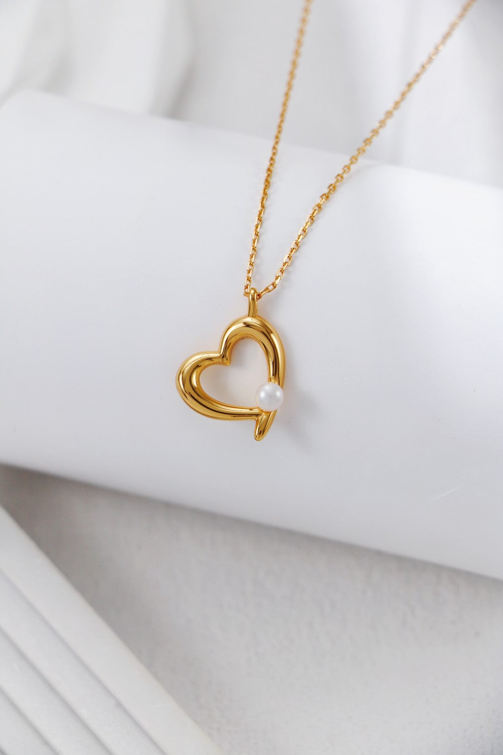 S925 Silver Heart & Pearl Necklace