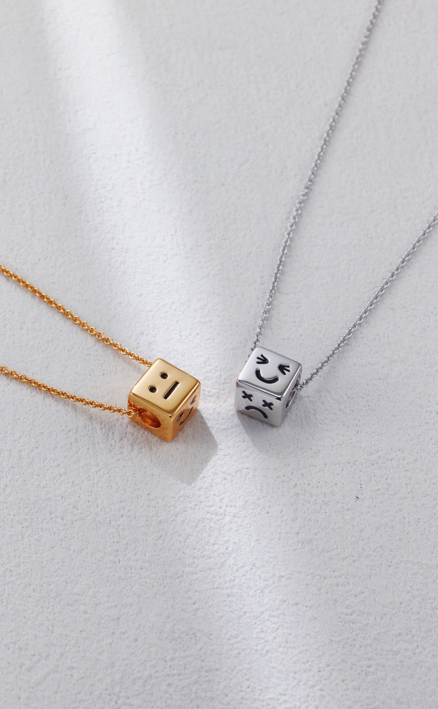 S925 Silver Square Face Pendant Necklace
