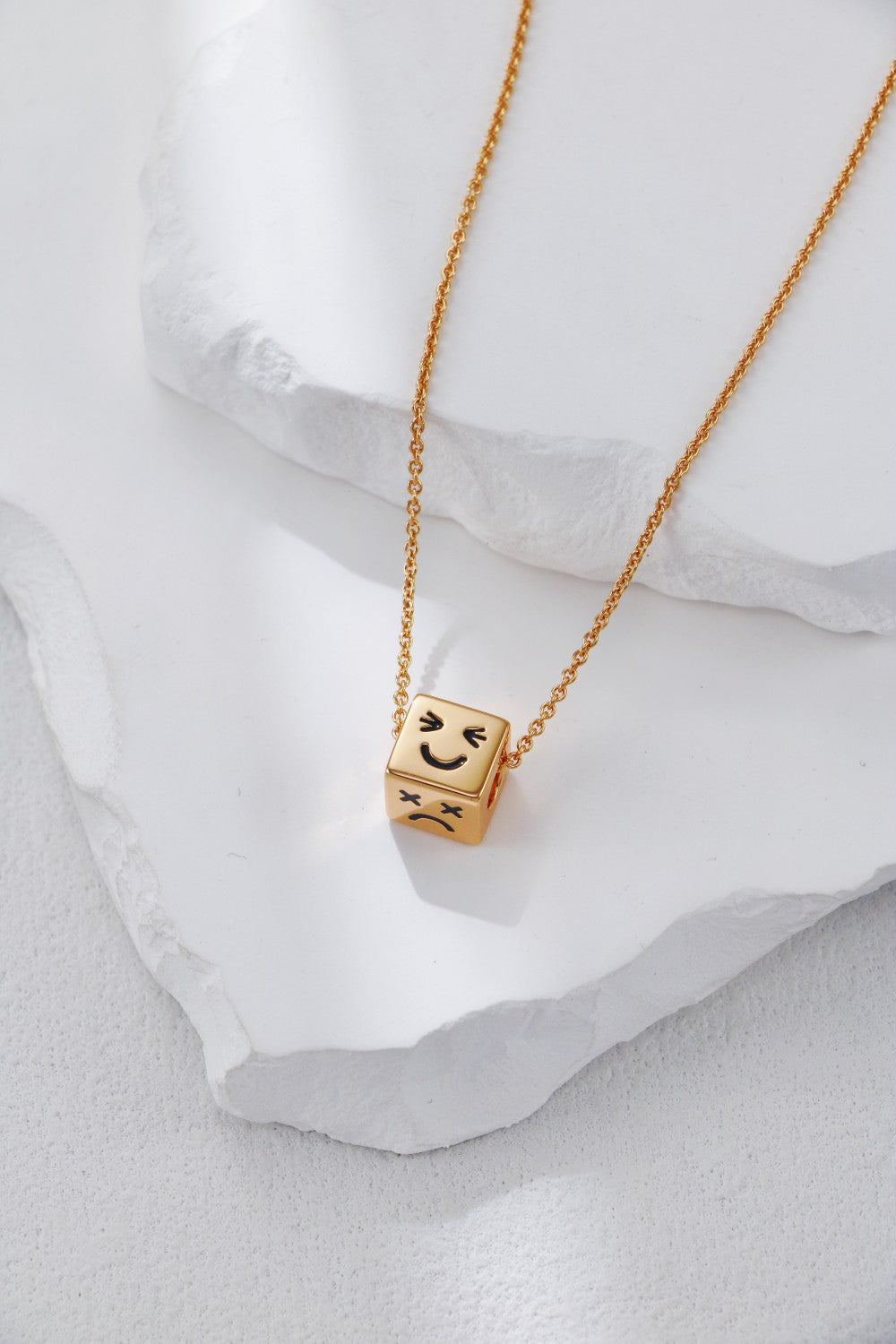S925 Silver Square Face Pendant Necklace