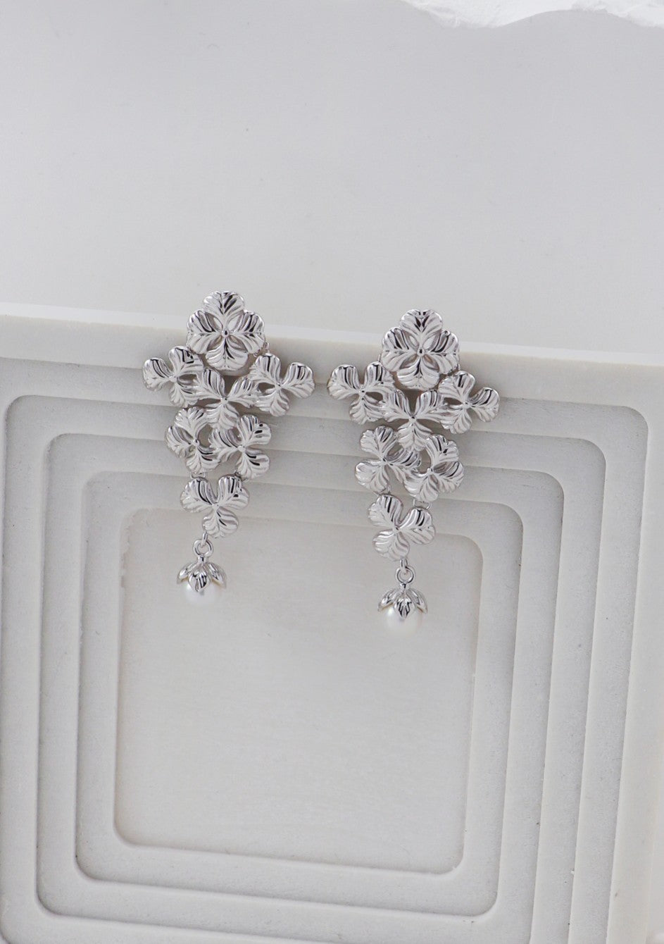 S925 Silver Prosperity Series Pearl Earrings and Necklace Set