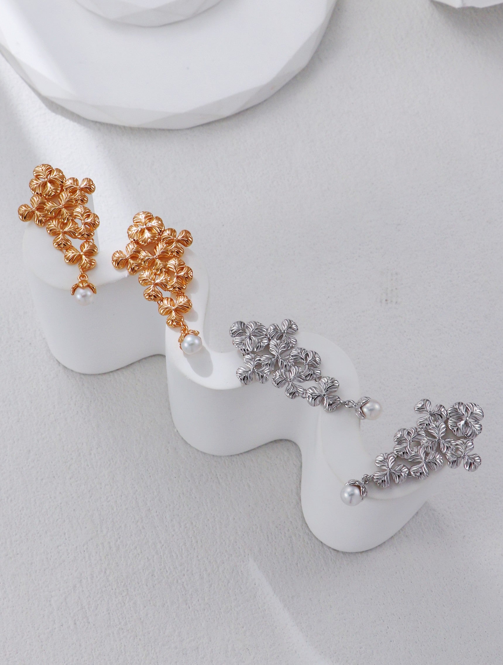 S925 Silver Prosperity Series Pearl Earrings and Necklace Set