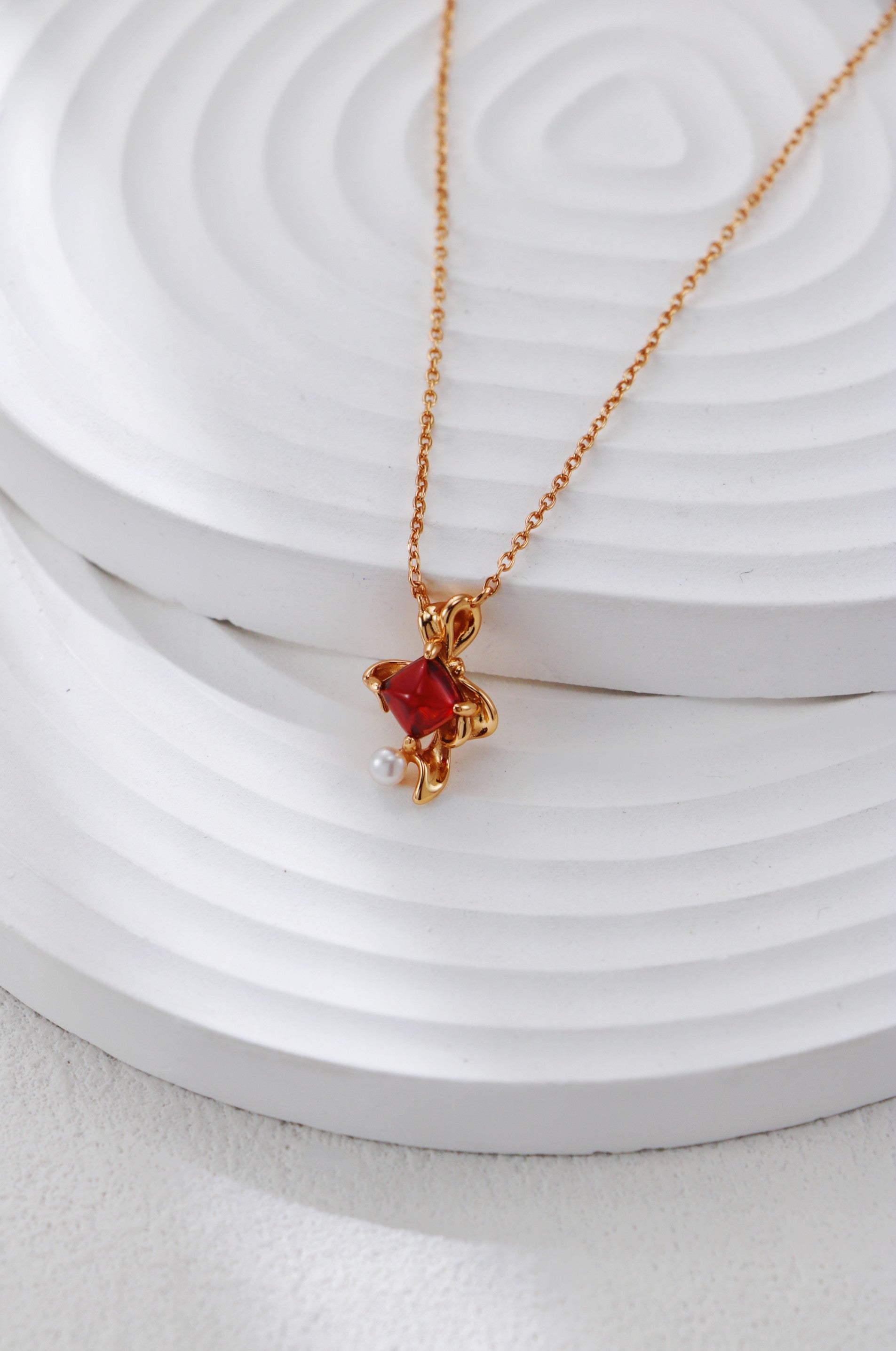 S925 Silver Vintage Gold Garnet Sugar Tower Jewelry Set