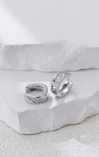 S925 Silver Zircon-Embedded Earrings