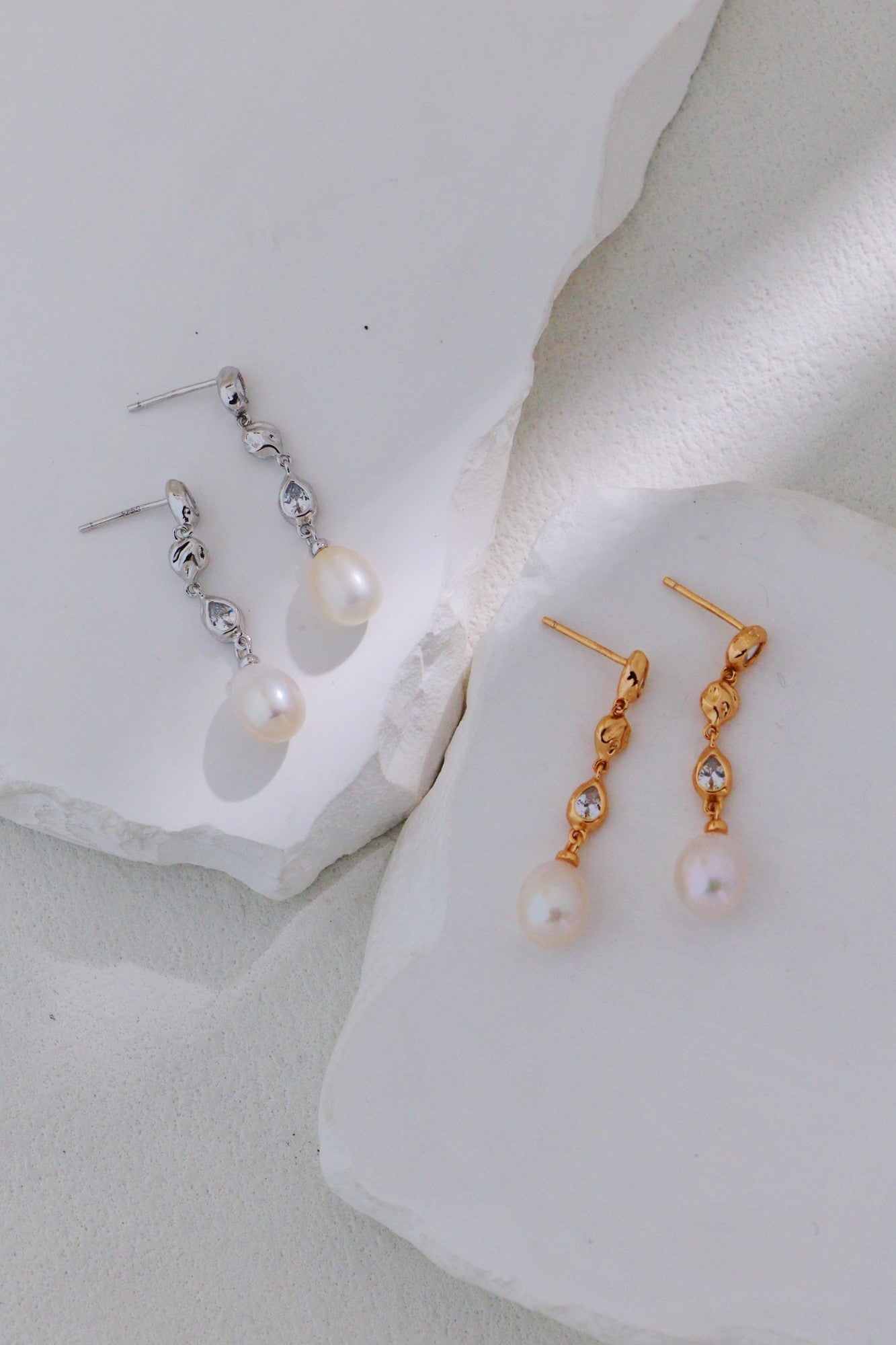S925 Silver Long Drop Pearl Earrings | Retro Elegance