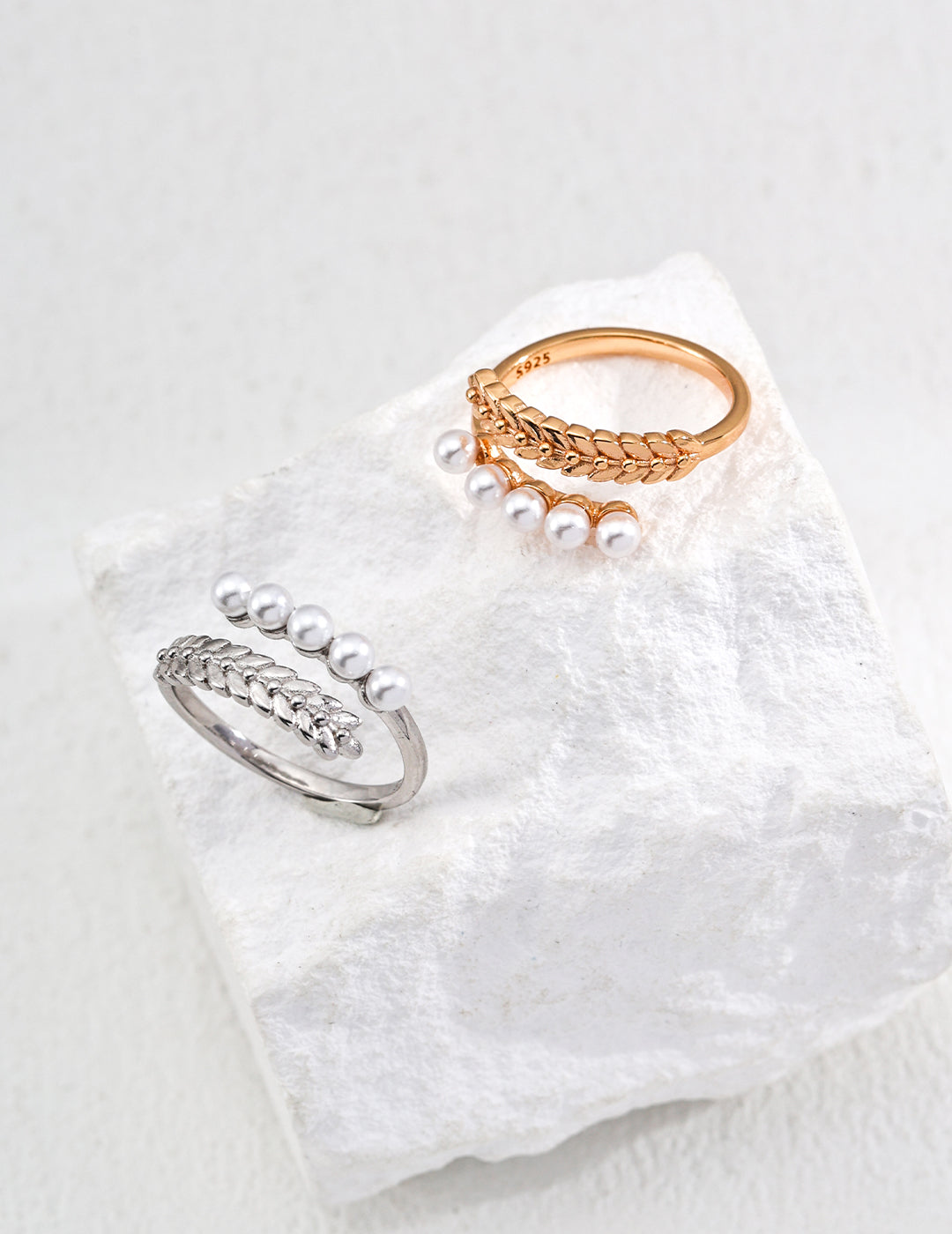 Sterling Silver Faux Pearl Statement Ring