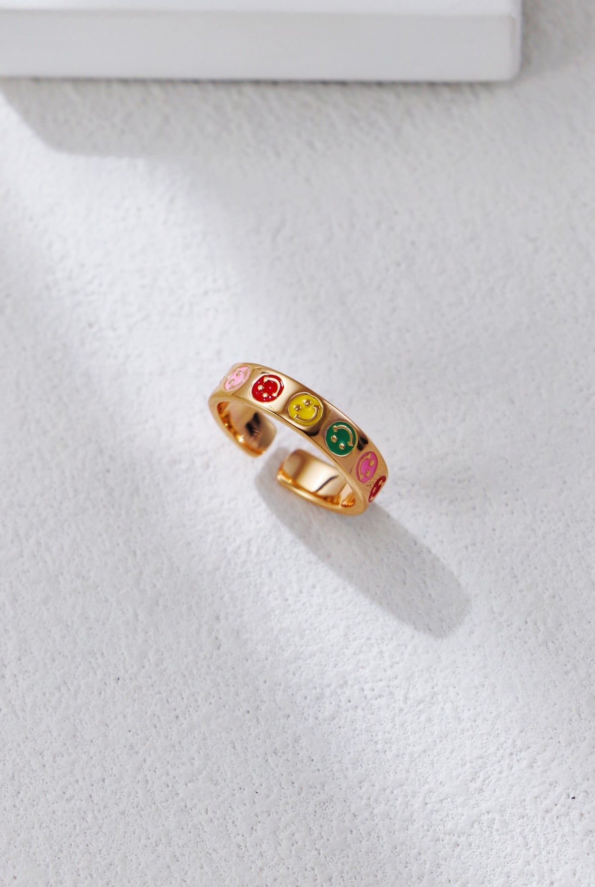 Bague smiley émaillée en argent sterling