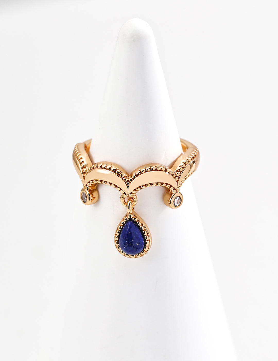 Sterling Silver Lapis Lazuli & Zircon Vintage Ring