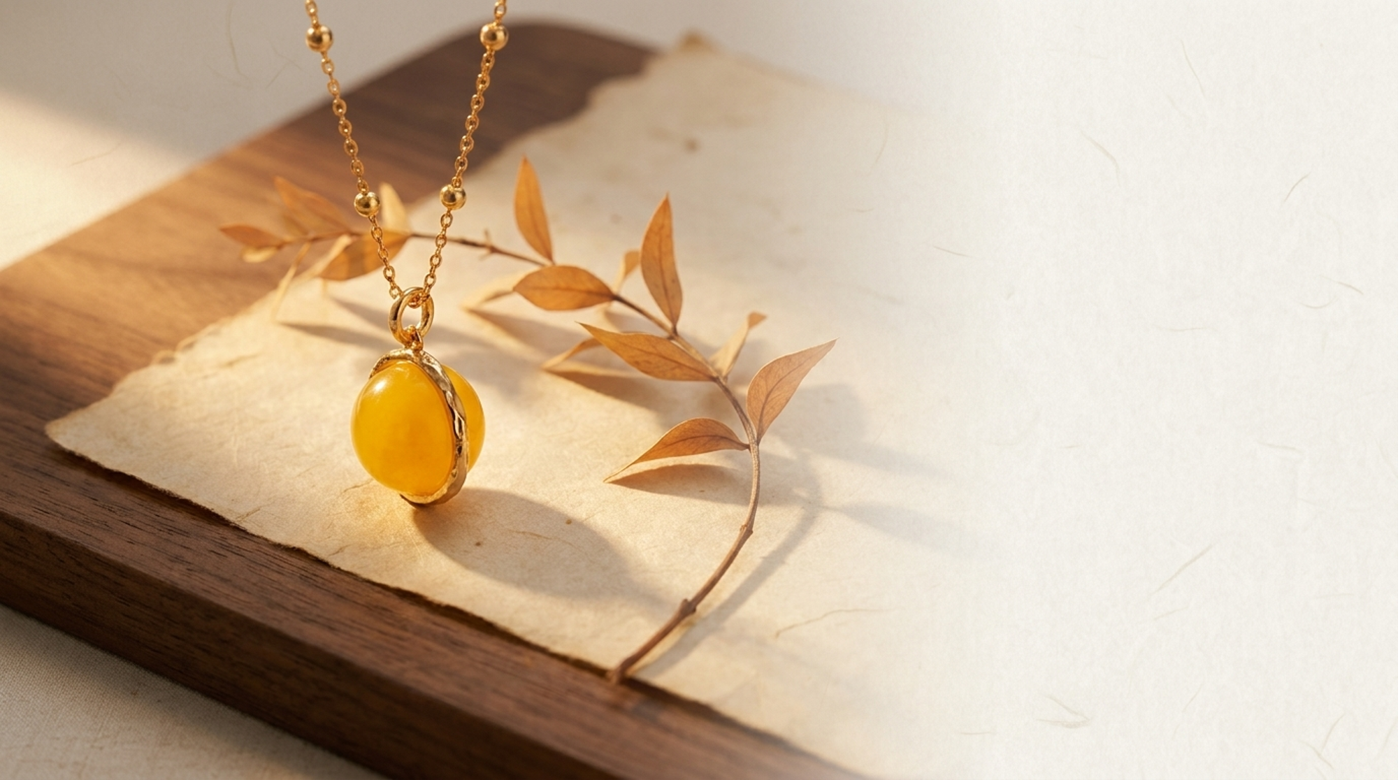 Sterling Arc amber pendant hero