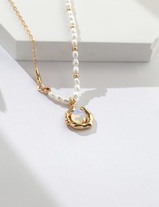 The Alpine Oasis Collection | Fluid Sterling Silver & Blue Opal Necklace