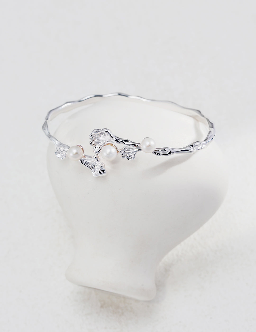 The Oceanic Romance Collection | Sterling Silver Wave Natural Pearl Jewelry Set