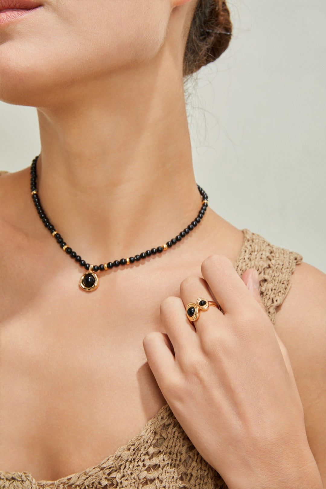The Celestial Midnight Collection | S925 Sterling Silver & Black Agate Necklace