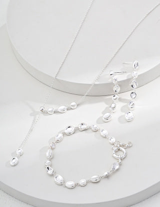 Lava Series | Matte Silver Short & Long Necklaces