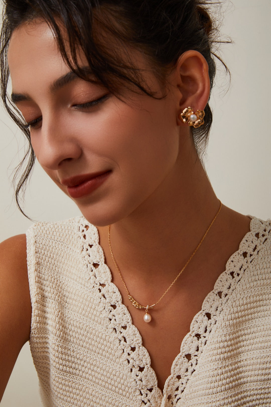 S925 Silver Wheat Ear Pearl Necklace