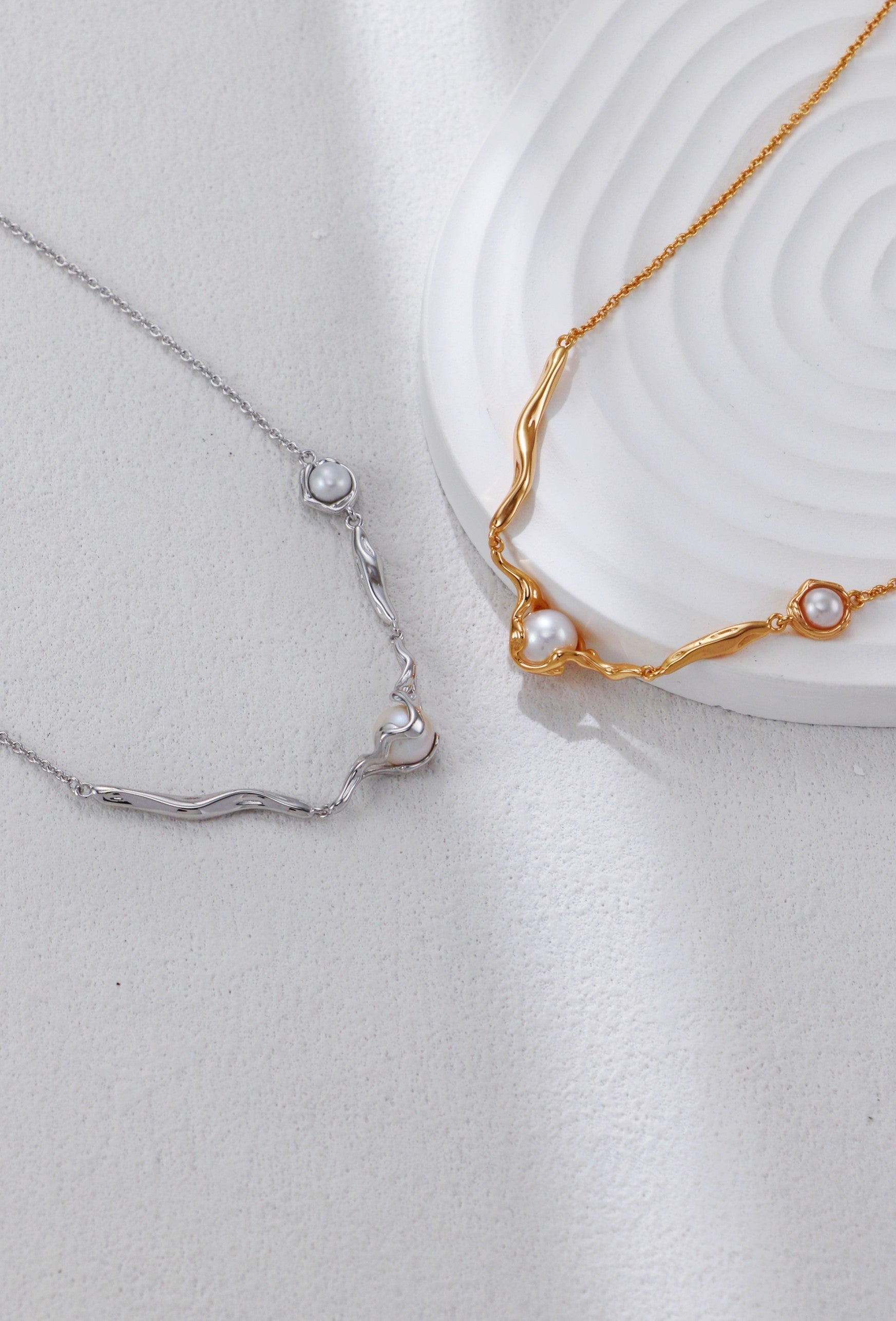 Solid S925 demi-fine sterling silver and pearl necklace — Sterling Arc